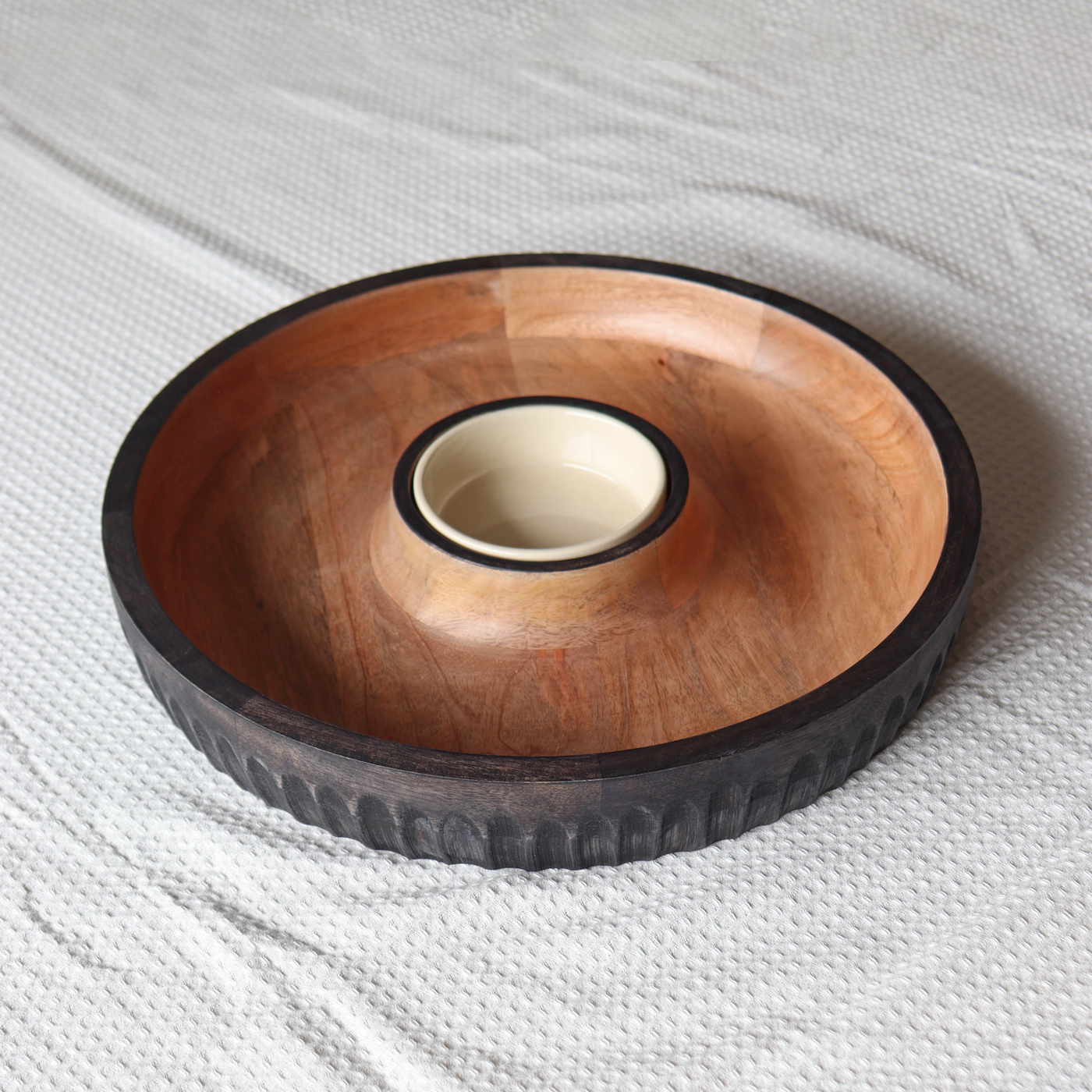 Dual Tone Wooden Chip & Dip