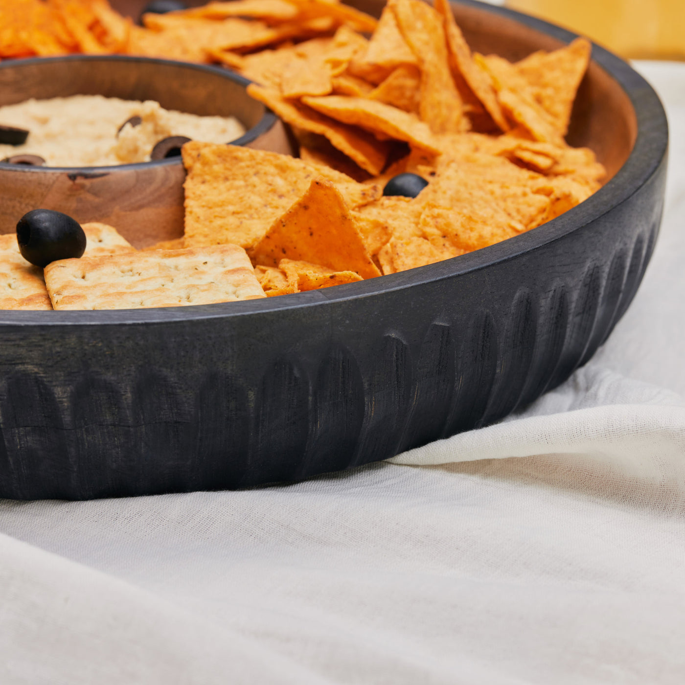 Dual Tone Wooden Chip & Dip