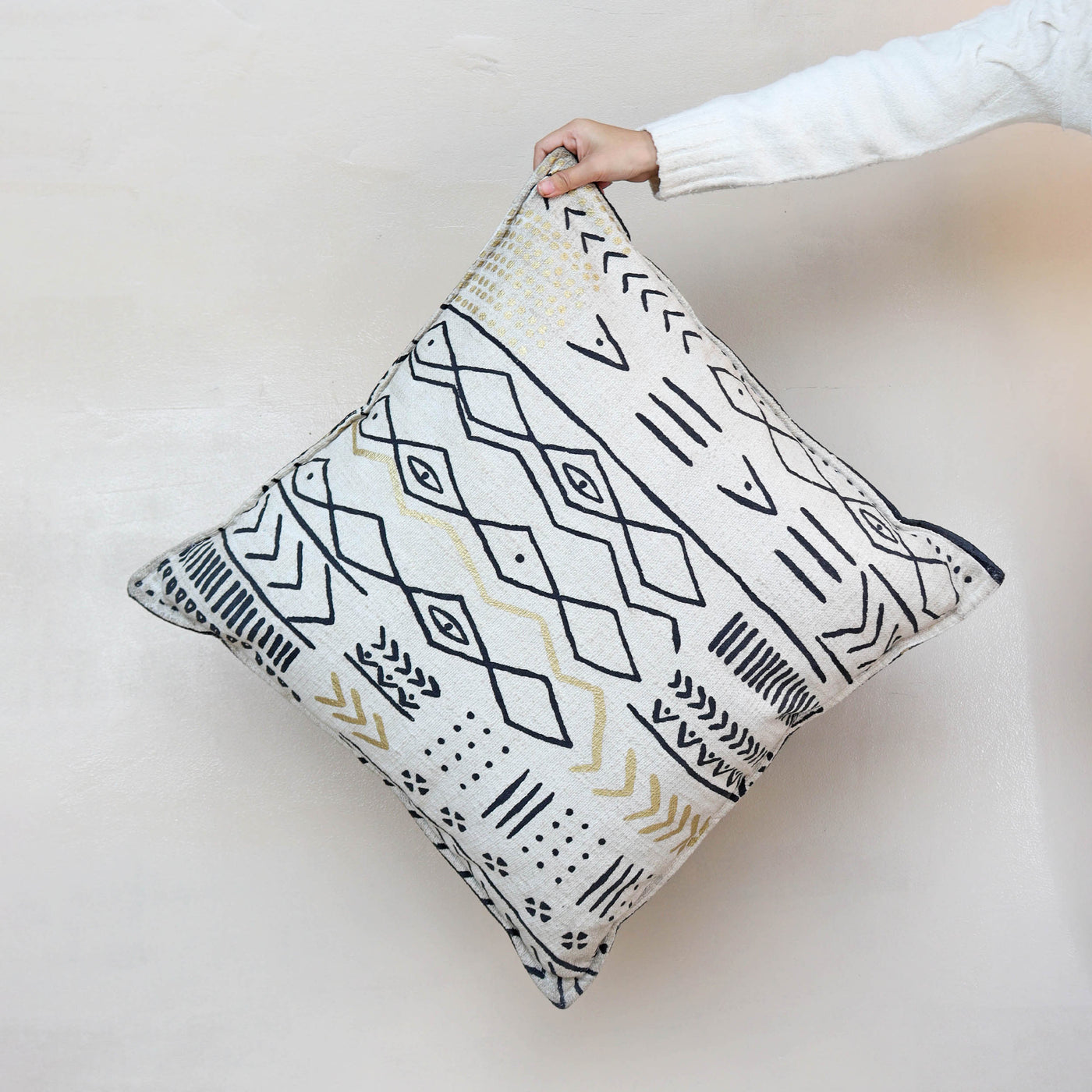 Tribal Motif Floor Cushion Reversible Filled